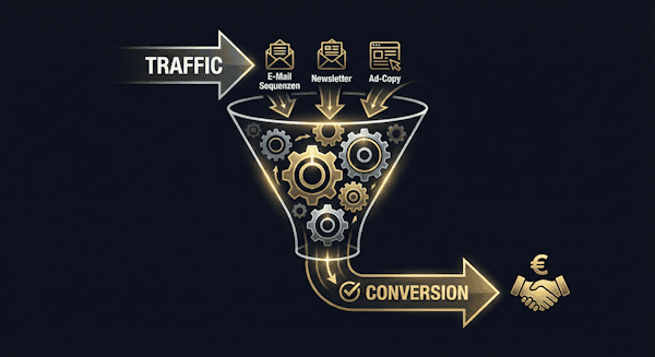 Trichtersymbol welches das System verdeutlicht, mit dem Copywriter Matthias Bückert die Conversion steigert.